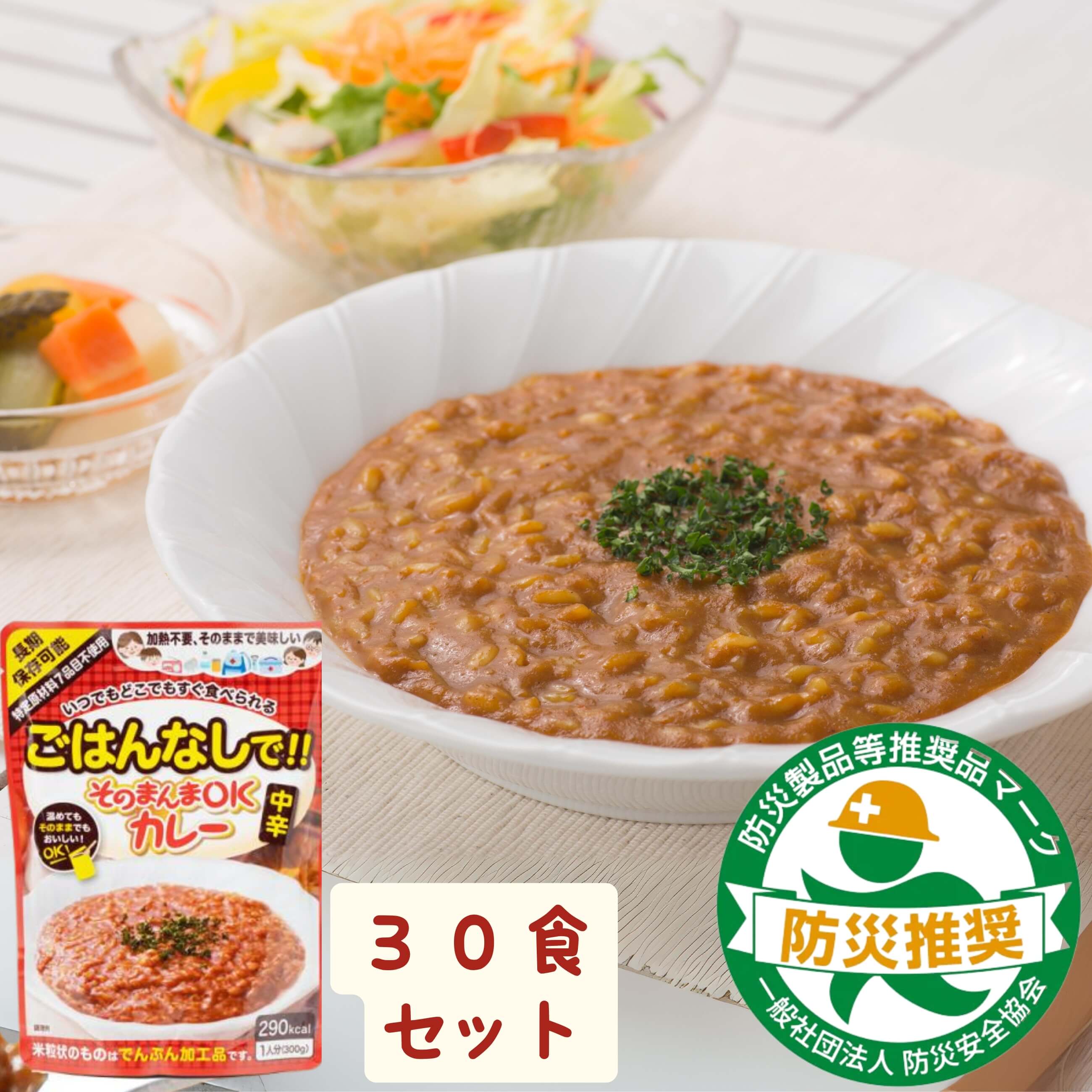 【防災】【備蓄食】ごはん不要！加熱不要！そのまんまOKカレー中辛　 300ｇ×３０袋